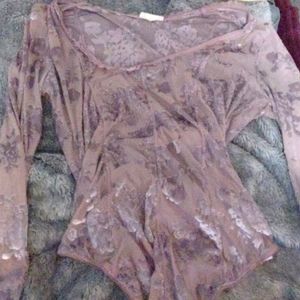 Free people velvet purple bodysuit one size